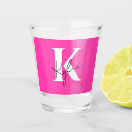 Modern Vibrant Gepersonaliseerde Monogram Naam - Shot Glas