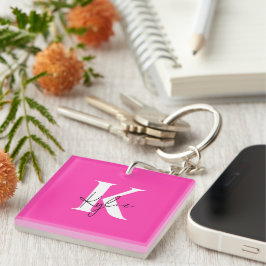 Modern Vibrant Gepersonaliseerde Monogram Naam - Sleutelhanger
