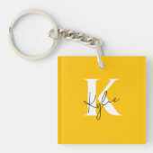 Modern Vibrant Gepersonaliseerde Monogram Naam - Sleutelhanger (voorkant)