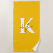 Modern Vibrant Gepersonaliseerde Monogram Naam - Strandlaken (Voorkant)