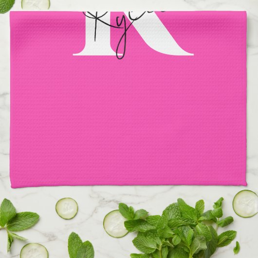 Modern Vibrant Gepersonaliseerde Monogram Naam - Theedoek (Gevouwen)