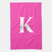 Modern Vibrant Gepersonaliseerde Monogram Naam - Theedoek (Verticaal)