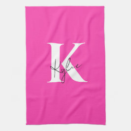 Modern Vibrant Gepersonaliseerde Monogram Naam - Theedoek