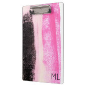 Modern Vibrant Hot Pink Monogram zwart Ink Klembord (Links)