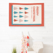 Modern Vibrant Merry Christmas Trees Company Spandoek (Insitu)