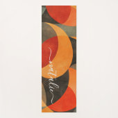 Modern Vibrant Retro Abstract Monogram Yogamat (Voorkant)