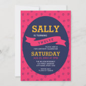 Modern Vibrant Roze en Blauw hart Birthday Kaart (Voorkant)