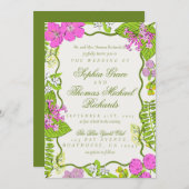 Modern Vibrant Tropical Botanical Wedding Kaart (Voorkant / Achterkant)