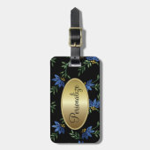 Modern Victoriaans blauw ontwerp Bagagelabel (Voorkant verticaal)