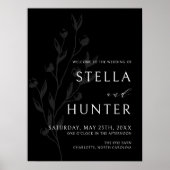 Modern Victoriaans Elegant Greenery WelkomstPoster Poster (Voorkant)