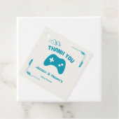 Modern Video Game Player 3 Baby shower Bedankt Bedankjes Labels (In situ)