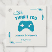Modern Video Game Player 3 Baby shower Bedankt Bedankjes Labels (Voorkant)