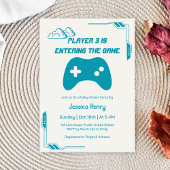 Modern Video Game Player 3 Gaming Baby shower Kaart
