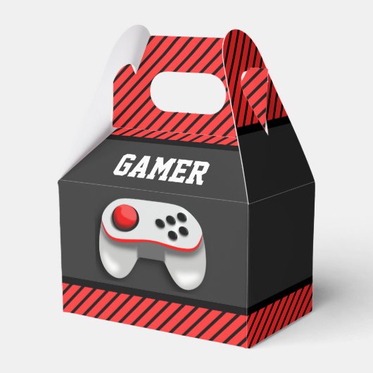 Modern Videospel Verjaardagsfeest Bedankdoosjes (Voorkant Zijde)