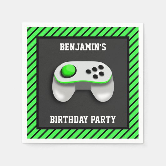Modern Videospel Verjaardagsfeestdocument Servet (Voorkant)