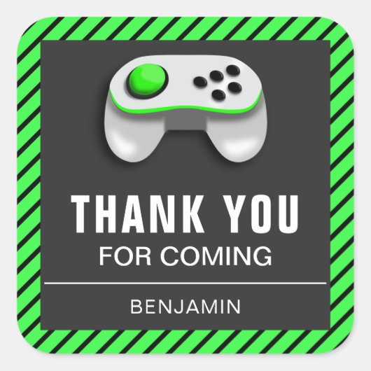 Modern Videospel Verjaardagsfeestje Favor Sticker (Voorkant)