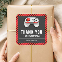 Modern Videospel Verjaardagsfeestje Favor Sticker