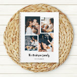 Modern vier fotocollage planner<br><div class="desc">Deze eenvoudige maar ultramoderne 2023 planner kenmerkt vier van uw favoriete persoonlijke foto's in een uniek, gelaagd net van de de kijkfoto. Het zwarte en witte ontwerperontwerp kenmerkt uw familienaam in elegante, trendy handgeschreven manuscripttypografie, en heeft een vlek voor het jaar of onderwerp in een coördinerende sans serif doopvont.</div>