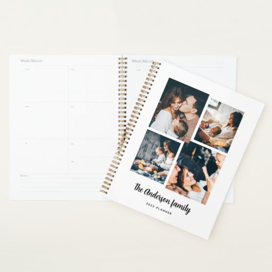 Modern vier fotocollage planner (Display)