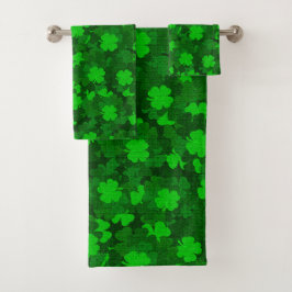 Modern Vier Leaf Clover Floral Bad Handdoek