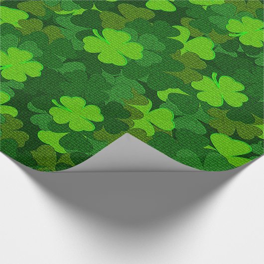 Modern Vier Leaf Clover Floral Cadeaupapier (Hoek)