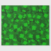 Modern Vier Leaf Clover Floral Cadeaupapier (Vlak)