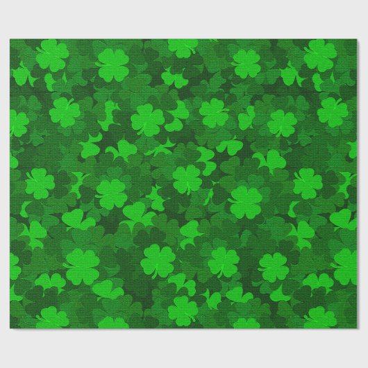 Modern Vier Leaf Clover Floral Cadeaupapier (Vlak)