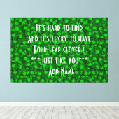 Modern Vier Leaf Clover Floral Canvas Afdruk (Insitu (Houten vloer))