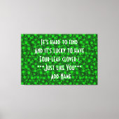 Modern Vier Leaf Clover Floral Canvas Afdruk (Voorkant)
