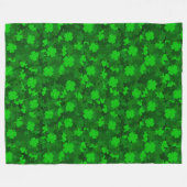 Modern Vier Leaf Clover Floral Fleece Deken (Voorkant (Horizontaal))