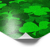 Modern Vier Leaf Clover Floral Foto Afdruk (Hoek)