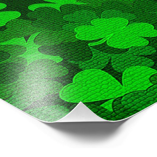 Modern Vier Leaf Clover Floral Foto Afdruk (Hoek)