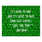 Modern Vier Leaf Clover Floral Foto Afdruk (Voorkant)