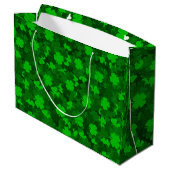Modern Vier Leaf Clover Floral Groot Cadeauzakje (Achterkant Gekanteld)