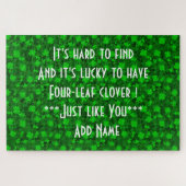 Modern Vier Leaf Clover Floral Legpuzzel (Horizontaal)