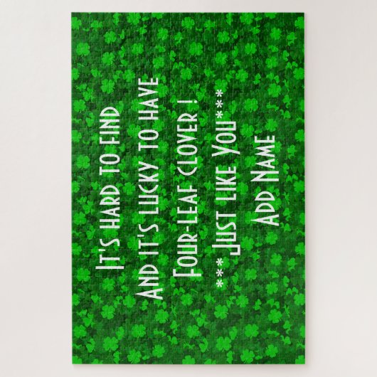 Modern Vier Leaf Clover Floral Legpuzzel (Verticaal)