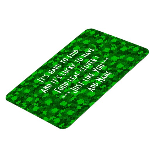 Modern Vier Leaf Clover Floral Magneet (Linkerzijde)