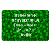Modern Vier Leaf Clover Floral Magneet (Horizontaal)
