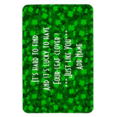 Modern Vier Leaf Clover Floral Magneet (Verticaal)