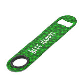 Modern Vier Leaf Clover Floral Speed Flessenopener (Voorkant Gekanteld)