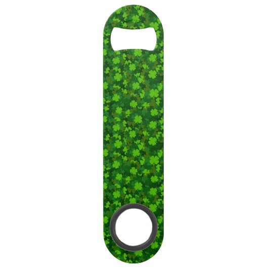 Modern Vier Leaf Clover Floral Speed Flessenopener (Achterkant)