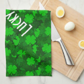 Modern Vier Leaf Clover Floral Theedoek (Quarter Fold)