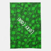 Modern Vier Leaf Clover Floral Theedoek (Verticaal)