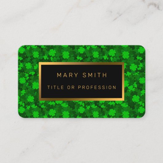 Modern Vier Leaf Clover Floral Visitekaartje (Voorkant)