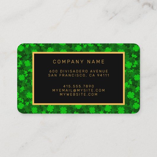 Modern Vier Leaf Clover Floral Visitekaartje (Achterkant)