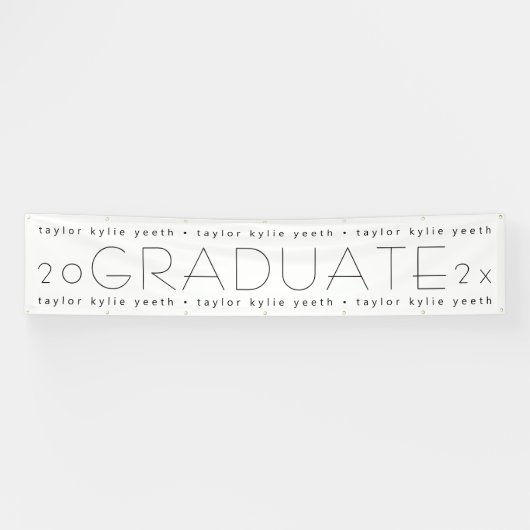 Modern Vier Uw Afstudeerder Afstuderen Klasse van  Spandoek (Horizontaal)