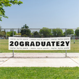 Modern Vier Uw Afstudeerder Afstuderen Klasse van Spandoek