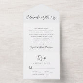 Modern vieren met ons bruiloft receptie all in one uitnodiging (Binnen)