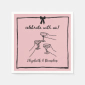 Modern vieren met ons Gepersonaliseerd bruiloft se Servet (Voorkant)