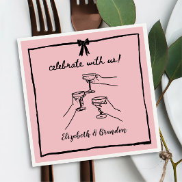 Modern vieren met ons Gepersonaliseerd bruiloft se Servet